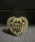 18K Gold Crown Rollie Heart Ring