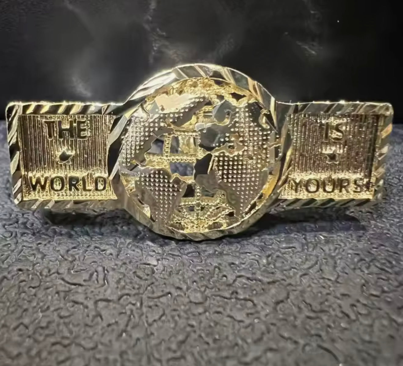 14k Gold Double Finger World Ring