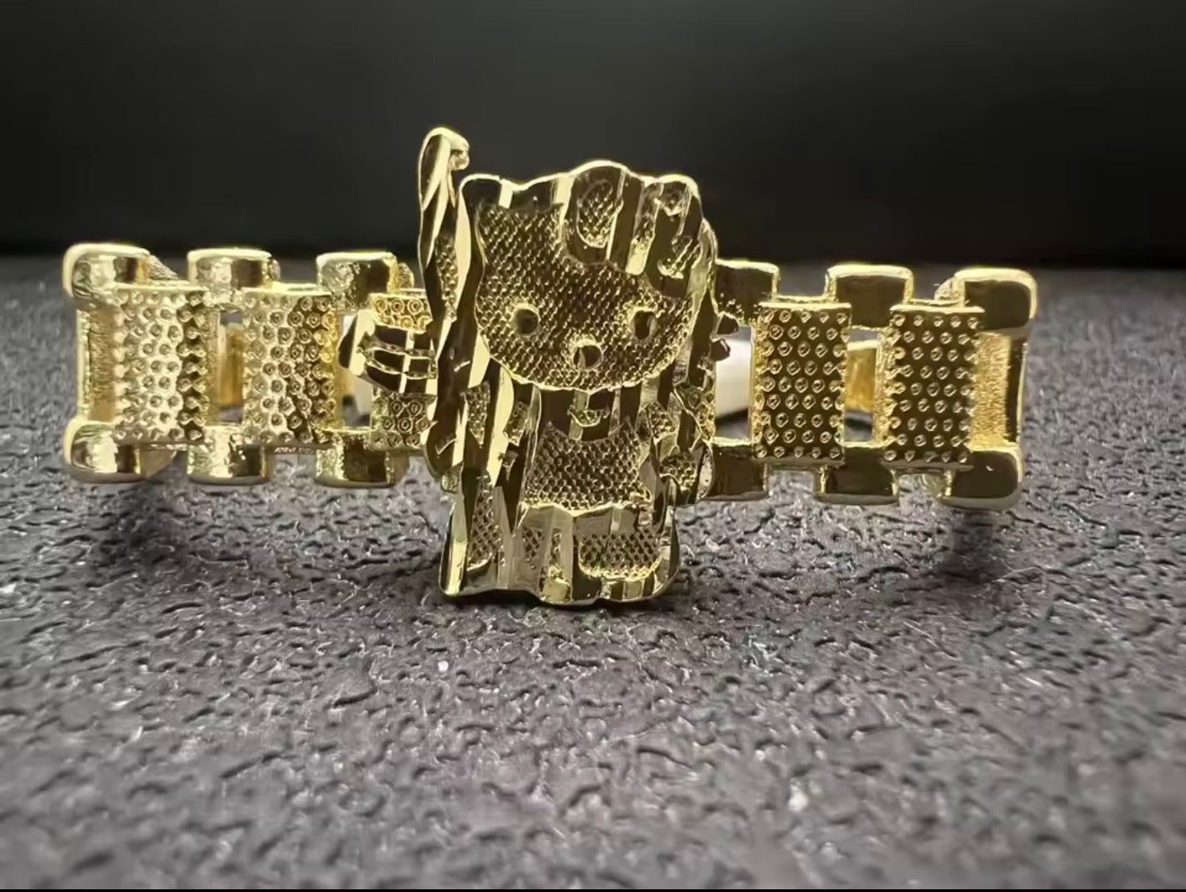 14K Gold Filled Hello Kitty Two-Finger Nugget Ring