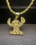 14K Gold Stitch Cartoon Chain