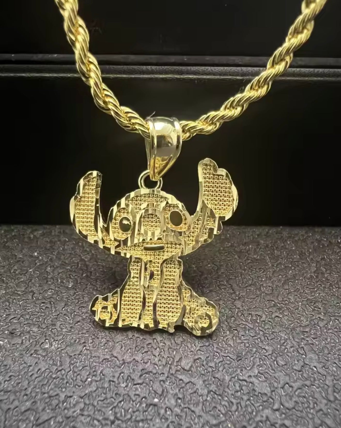 14K Gold Stitch Cartoon Chain